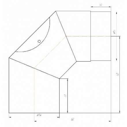 Отвод 90° с ревизией КПД ЧЕРНЫЙ в Орше
