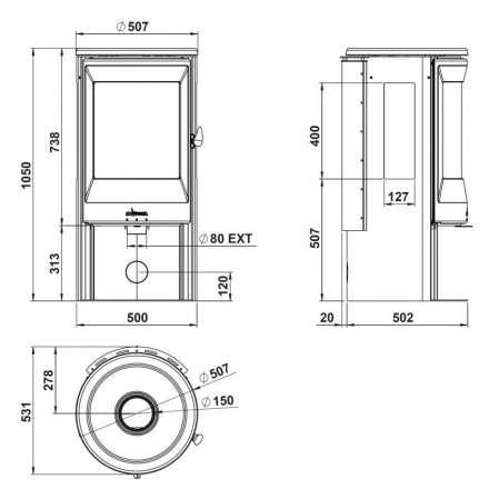 Купить Печь-камин Invicta Poele Neosen Etanche в интерьере чугунная в Орше в Орше