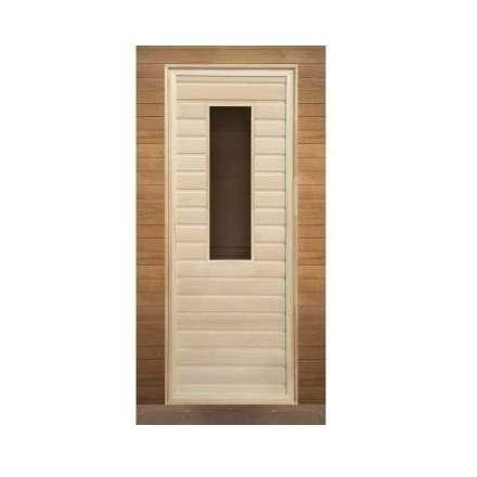 Дверь для бани липа прямоугольное стекло (кор. хвоя) 1900x700 (без петель) купить в Орше