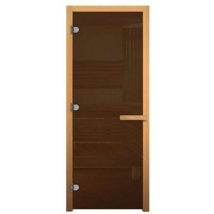 Дверь в баню стеклянная Везувий Бронза 1800x700 мм 716 GB Магнит ОСИНА (8 мм, 3 петли) купить в Орше