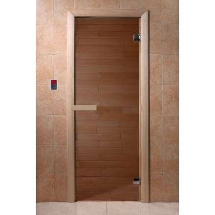 Дверь для бани и сауны Doorwood Бронза 1900x700 (хвоя, стекло 6 мм, 2 петли) в Орше