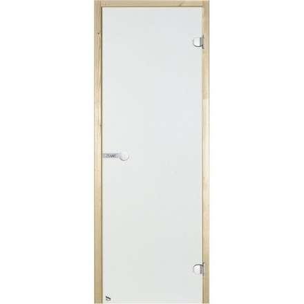 Дверь для бани стеклянная Harvia 7/19 коробка ольха, прозрачная в Орше