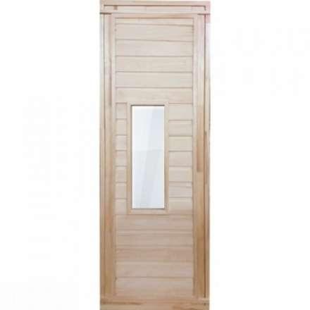 Дверь для бани деревянная 1700х700мм со стеклом купить в Орше