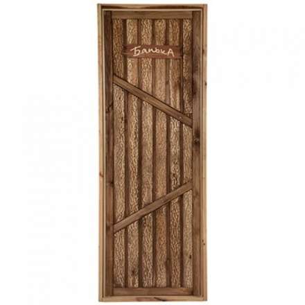 Дверь для бани глухая искусственно состарена 1900х700мм в Орше
