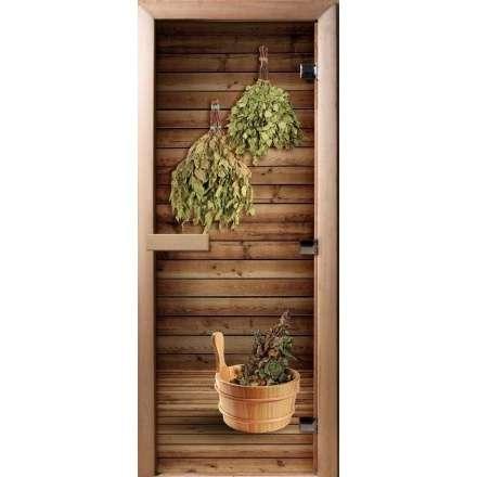 Дверь для сауны Doorwood с фотопечатью A004 1900x700 в Орше
