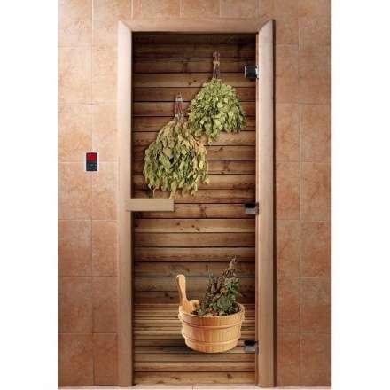 Дверь для сауны Doorwood с фотопечатью A004 1900x700 в Орше