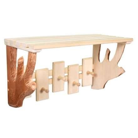 Полка-вешалка 5 крючков резная в Орше