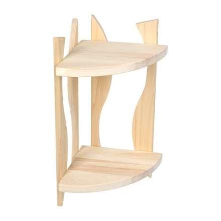 Полка угловая фигурная двухярусная 25х25х50 см из лиственных пород купить в Орше
