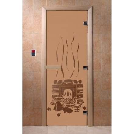 Дверь для бани Doorwood Бронза матовая 2000x800 (стекло 10 мм, 3 петли) в Орше
