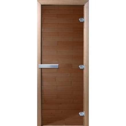 Дверь для бани Doorwood Теплый день 2000x800 алюмин. ручка (стекло 8 мм, 3 петли) в Орше