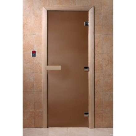 Дверь для бани Doorwood Теплая ночь 2100x800 (стекло 8 мм, 3 петли) в Орше