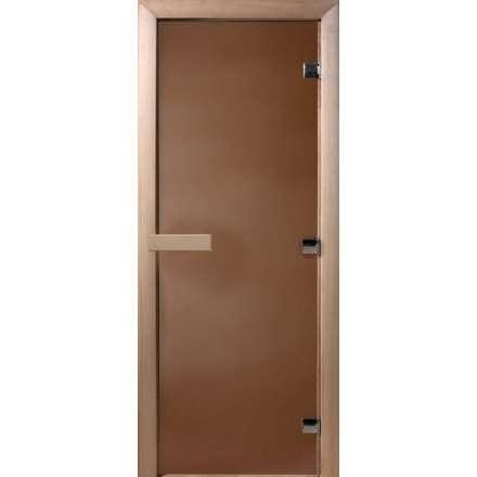 Дверь для бани Doorwood Теплая ночь 1900x600 мм (коробка листва, стекло 8 мм, 3 петли) в Орше