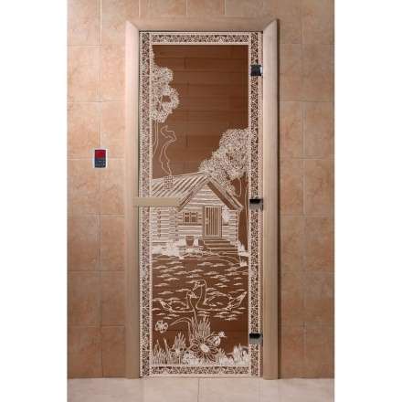 Дверь для бани Doorwood Бронза 1900x700 (стекло 10 мм, 3 петли) в Орше