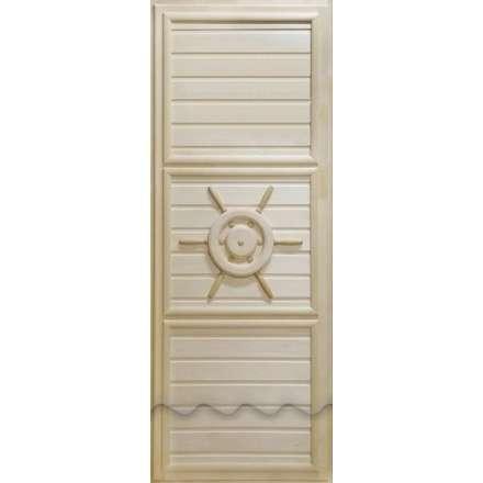 Дверь деревянная для бани DoorWood Штурвал 1840x740 без иллюминатора Эконом в Орше