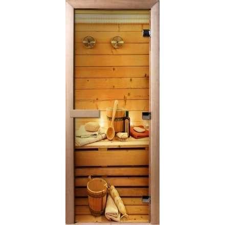 Дверь для сауны Doorwood с фотопечатью A033 1900x700 в Орше
