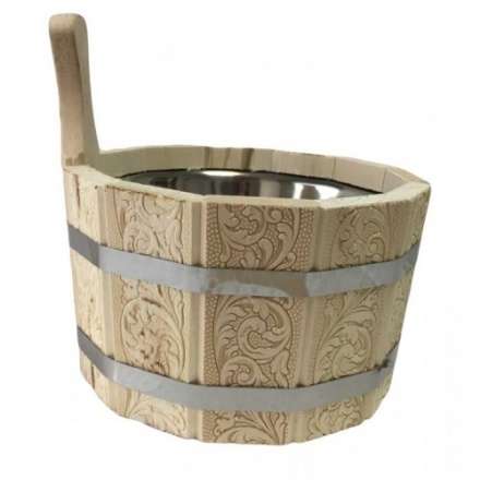 Ушат шайка 3л с нержавеющей вставкой (ЛТ-10) с тиснением Цветы купить в Орше