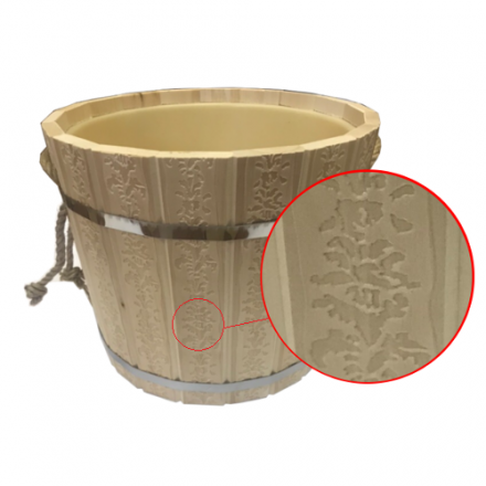 Запарник для бани 16л с пластиковым вкладышем ПЛ-43 с тиснением Цветы купить в Орше