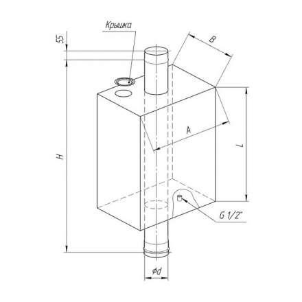 Бак Ferrum Комфорт прямоугольный на трубе 73 л в Орше