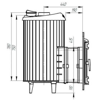 Печь банная ProMetall Атмосфера L+ в ламелях из натурального камня Змеевик в Орше