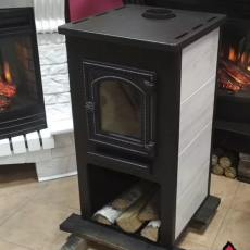 Недорогая печь-камин со стеклом ЭТНА (ДТ-4С) ? 115 мм для дома и дачи Амазонка бай фото в Орше