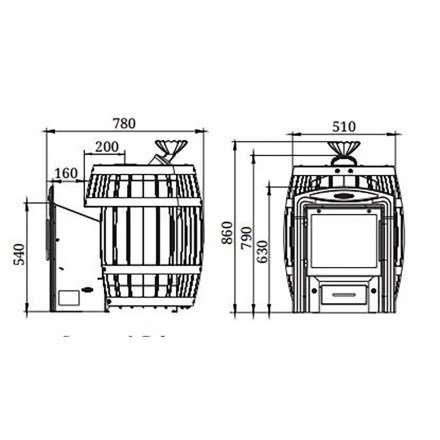 Печь для бани Термофор Саяны II Carbon Витра ЗК в Орше