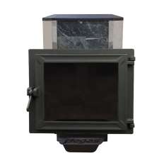 Печь Пегас 16 панорама в камне змеевик в Орше