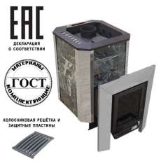Печь Пегас 16 нерж со стеклом в камне змеевик в Орше