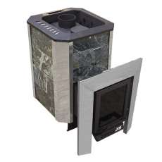 Печь Пегас 16 нерж со стеклом в камне змеевик купить в Орше