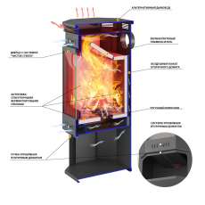 Печь-Камин ASTON 11кВт (180 м3) угловой в Орше