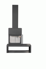 Камин МАДРИД на дровнике Гигант слева черный\белый шамот в Орше