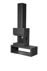 Камин МАДРИД на дровнике Гигант слева черный\белый шамот в Орше