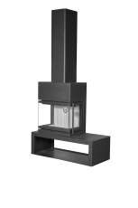 Камин МАДРИД на дровнике Гигант слева черный\белый шамот в Орше