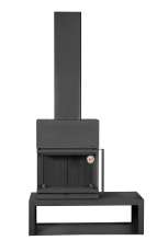 Камин МАДРИД на дровнике Гигант слева черный\белый шамот в Орше