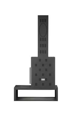 Камин МАДРИД на дровнике Гигант слева черный\белый шамот в Орше