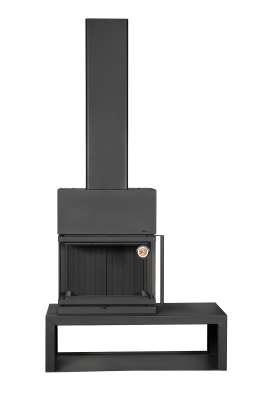 Камин МАДРИД на дровнике Гигант слева черный\белый шамот в Орше