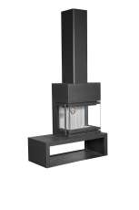 Камин МАДРИД на дровнике Гигант справа черный\белый шамот в Орше