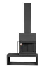 Камин МАДРИД на дровнике Гигант справа черный\белый шамот в Орше