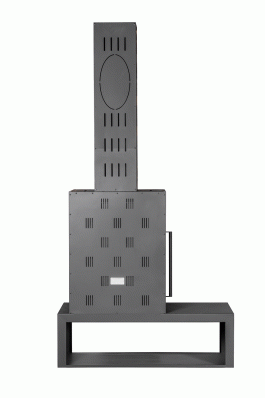 Камин МАДРИД на дровнике Гигант справа черный\белый шамот в Орше