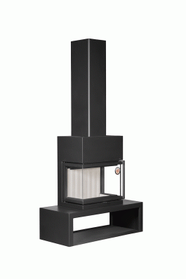 Камин МАДРИД на дровнике Гигант центральный черный\белый шамот в Орше