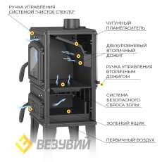 Печь-камин Везувий LV-12 Антрацит в Орше