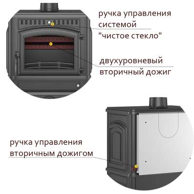 Печь-камин Везувий LV-12РS Антрацит в Орше