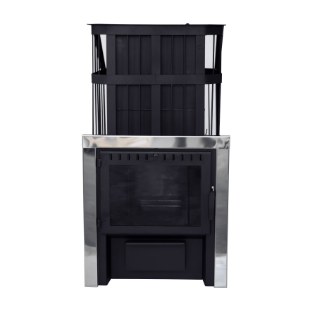 Печь банная Сибирь-24 c закрытой каменкой, панорамная дверца в Орше