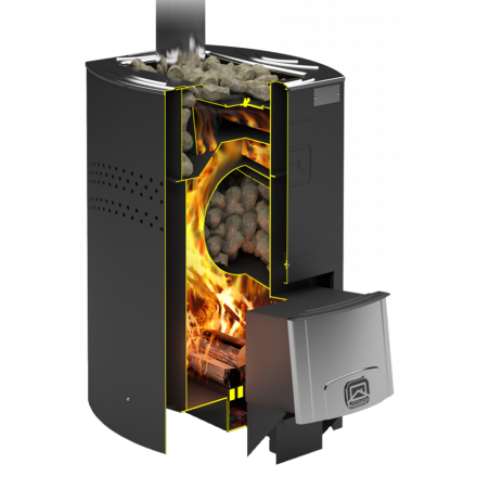 Печь для бани Теплодар Домна-20 ЛК Панорама в Орше