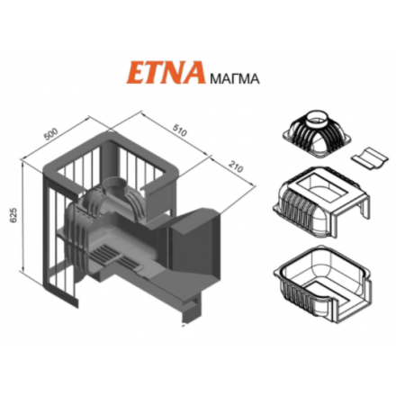 Печь для бани Этна Магма 18 (Панорама) в Орше