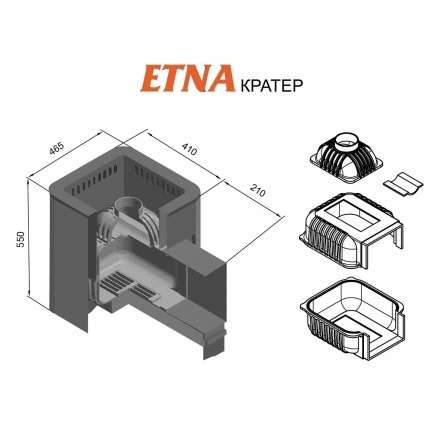 Печь для бани Этна Кратер 18 (ДТ-4С) в Орше