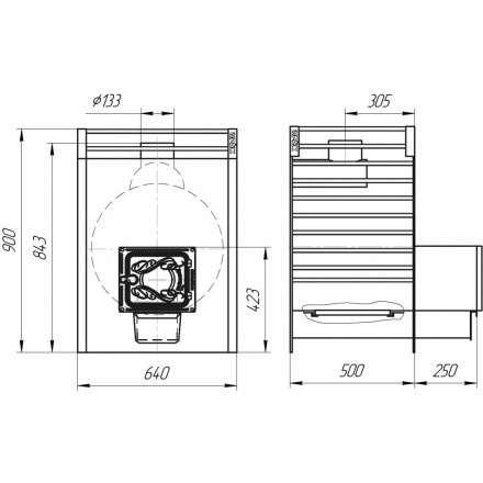 Печь для бани Добросталь Жара-люкс 30 чугунная дверка в Орше