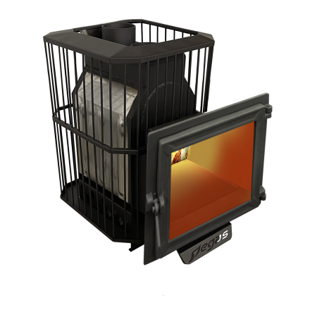 Банная печь Пегас 16 панорама нерж сетка фото в Орше