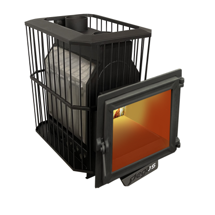Банная печь Пегас 26 нерж панорама сетка фото в Орше