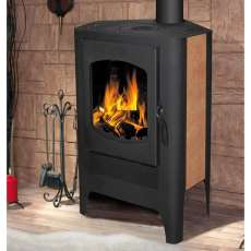 Стальная печь-камин со стеклом Бавария Эко угловая с плитой одна конфорка фото  в Орше