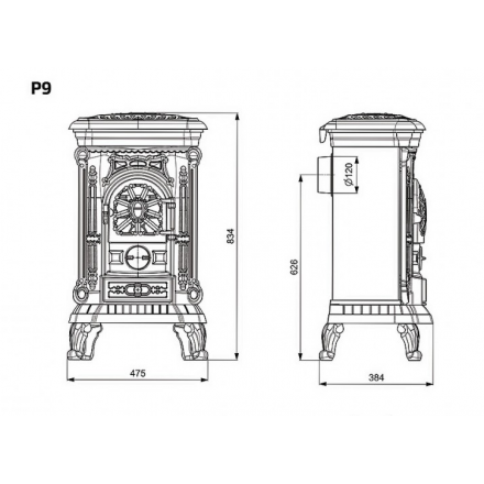 Печь-камин Kawmet P9 (8 кВт) EKO в Орше